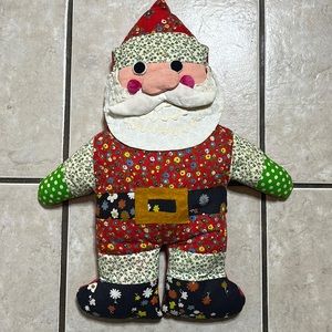 Vintage Handmade Santa Doll Pillow